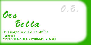 ors bella business card